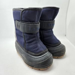 LL Bean Toddlers Sz 6 Blue Northwoods Winter Snow Boots Hook & Loop Closure